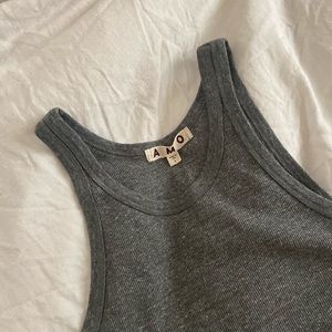 Amo Long Rib Tank Heather Grey